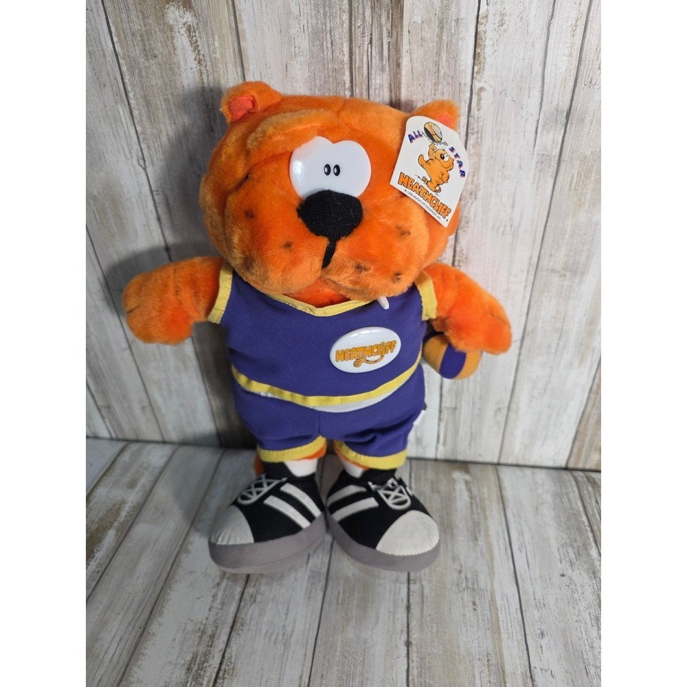 1998 Heathcliff All Star Plush Toy Orange Cat Basketball Player Outfit - Picture 7 of 10
